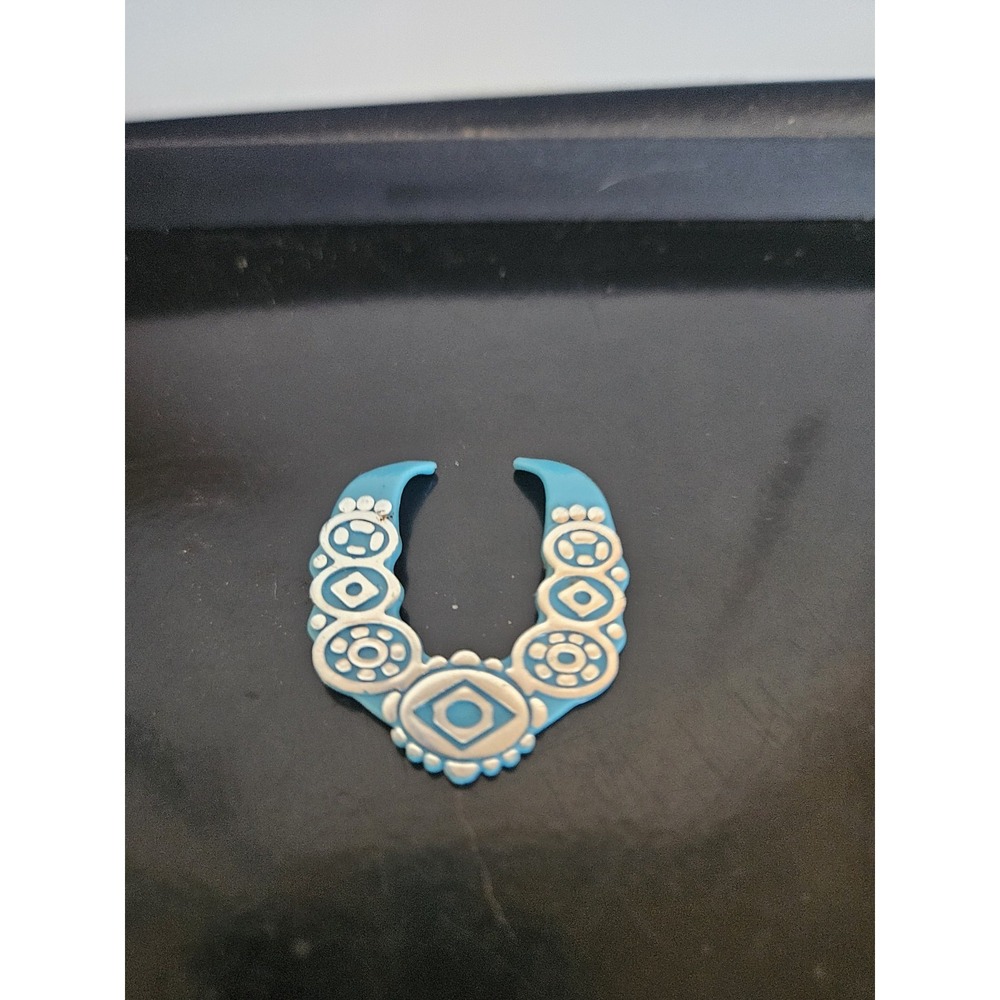 Vintage 1989 Mattel Western Fun Barbie Concho Necklace Only Blue Accessory